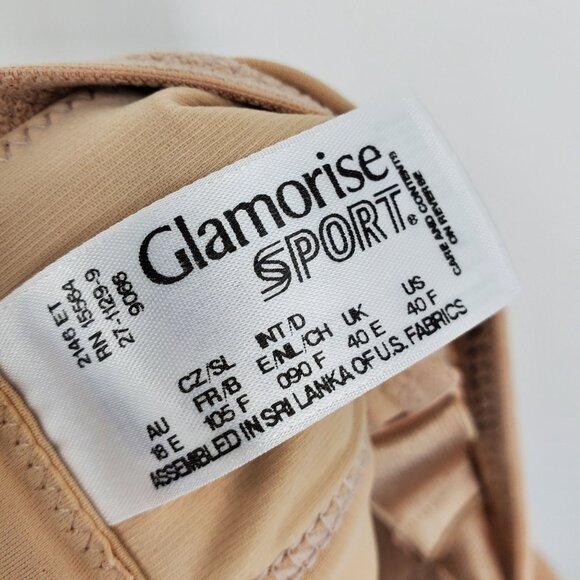 Glamorise Sport Women's Nude Wide Strap Sports Bra Bra Size 40F - Picture 3 of 8
